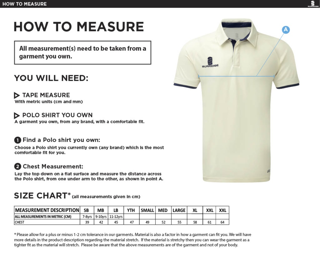 Island Bakeries CC - Ergo Short Sleeve Playing Shirt - Size Guide