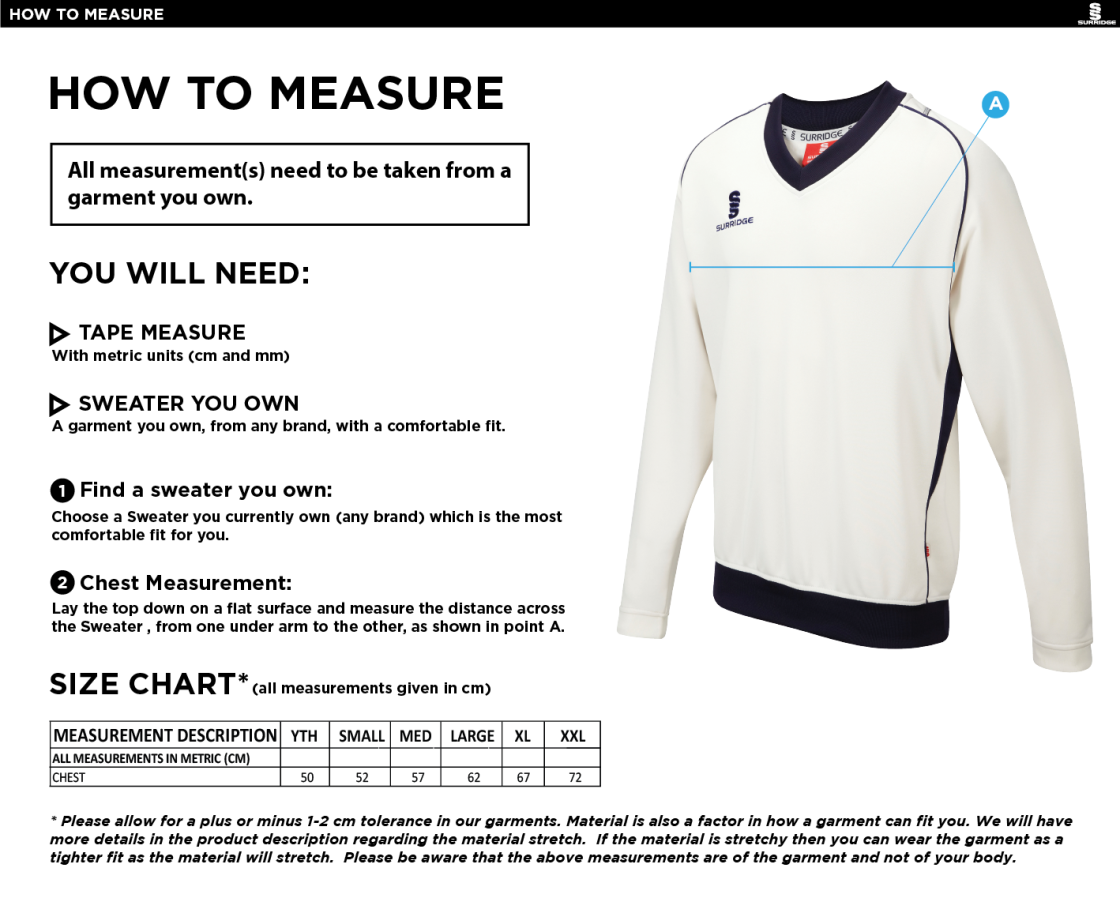 Island Bakeries CC - Curve Long Sleeve Sweater - Size Guide