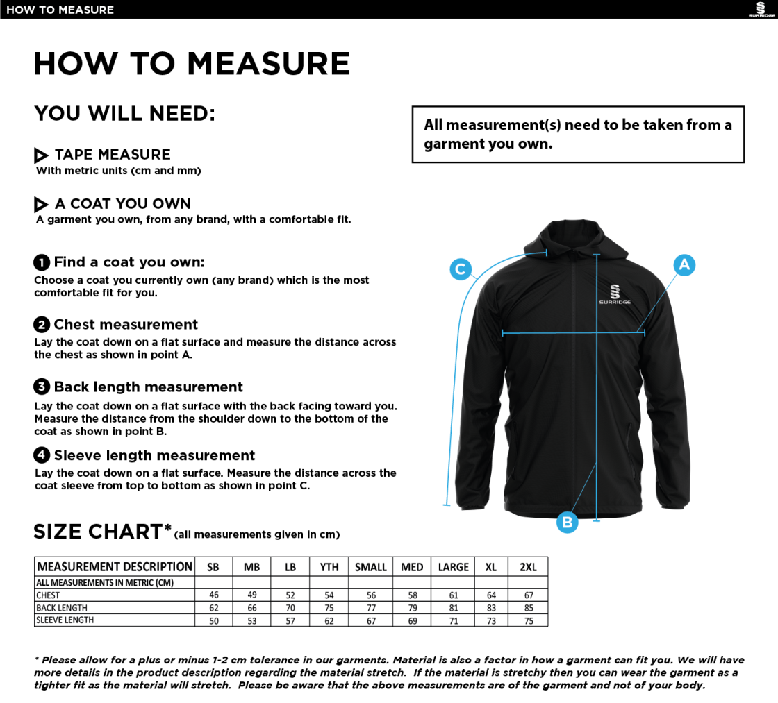 ISLAND BAKERIES CC Dual Elite 1/4 Zip Hoody / Rain Jacket : Navy - Size Guide